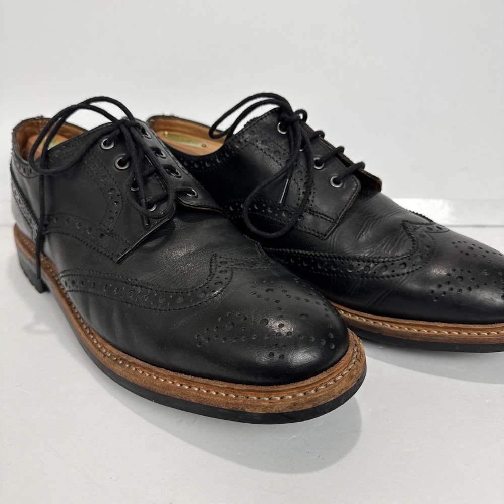 Justin Reece England‎ Oxfords Dress Shoes Mens 9.5 Black Leather Shoes